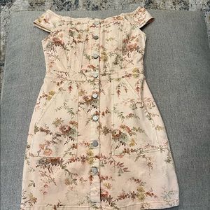 LA VIE REBECCA TAYLOR light pink of the shoulder button dress.